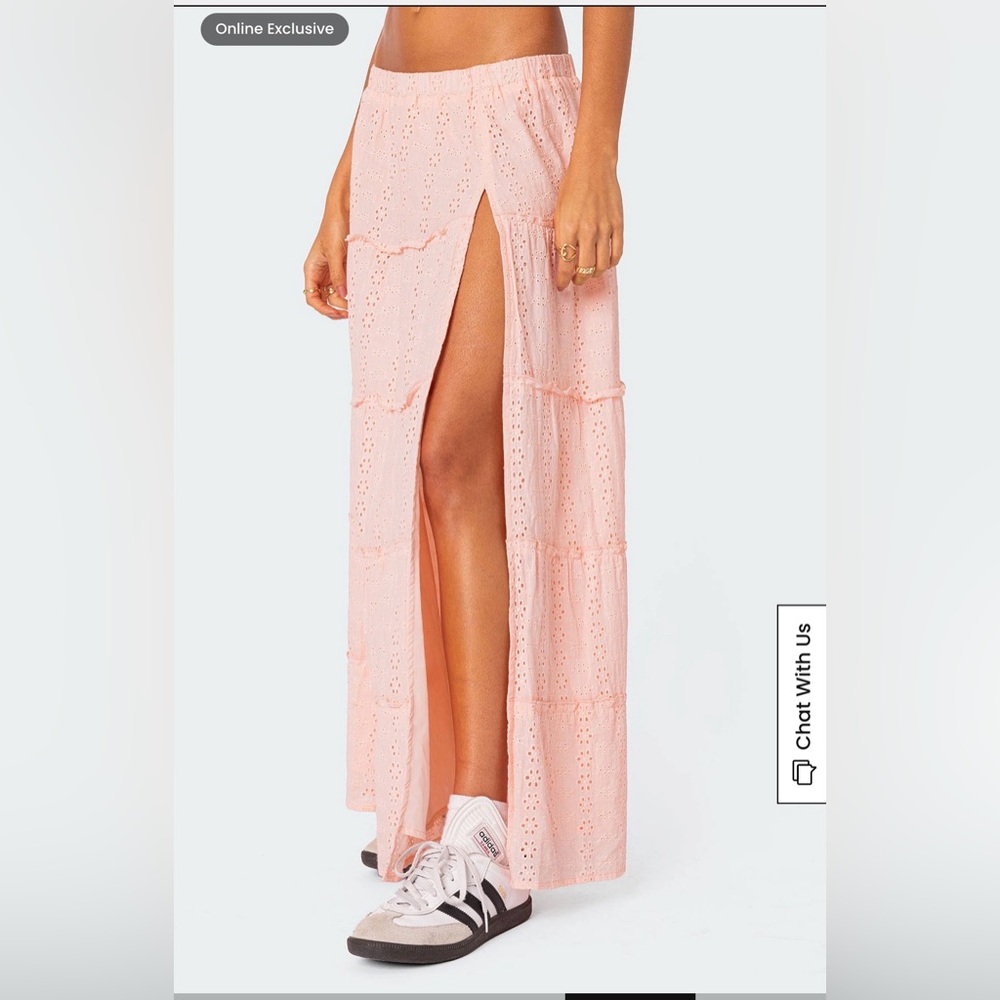 Edikted Light Pink Maxi Skirt - Picture 4 of 10